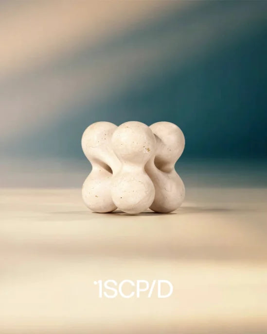 Stone sculpture in the shape of the 1SCP/D mark